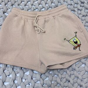 Nickelodeon Beige SpongeBob Graphic Athletic Shorts